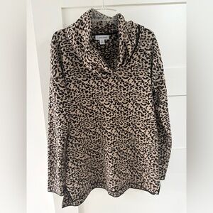 Calvin Klein Women's Cowl Neck Animal Print Sweater